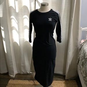 Adidas Originals 3 Stripe Dress in Black